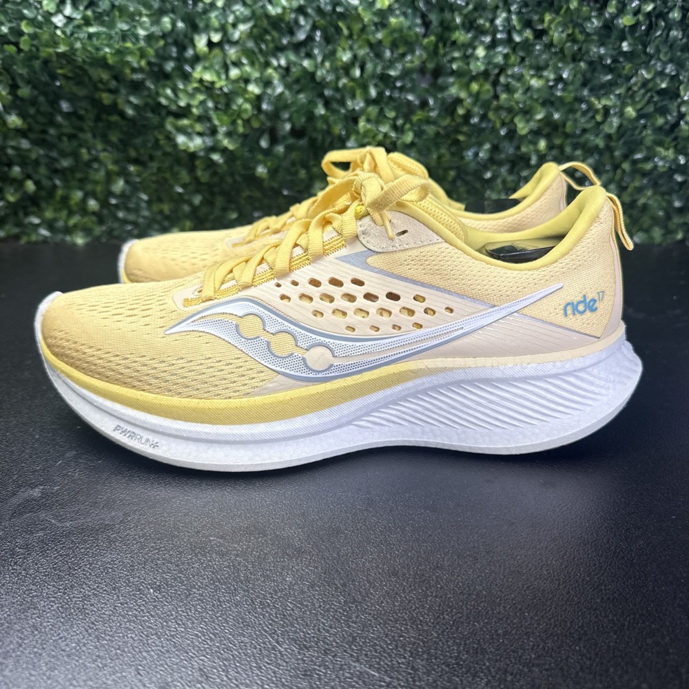 Saucony Ride 17 Shoes Womens Size 9.5 Yellow Comfort Running Sneakers S10924-230